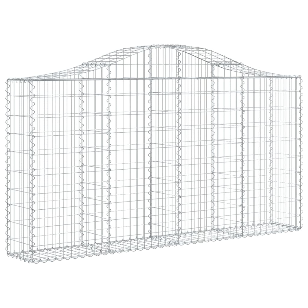 vidaXL Paniers à gabions arqués 18 pcs 200x30x100/120 cm Fer galvanisé