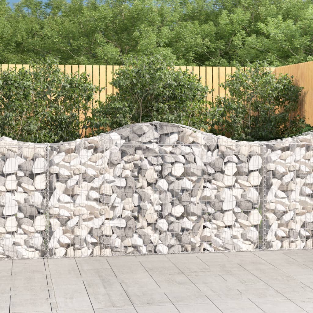 vidaXL Paniers à gabions arqués 18 pcs 200x30x100/120 cm Fer galvanisé