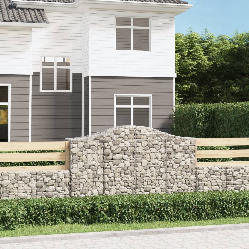 vidaXL Paniers à gabions arqués 6 pcs 200x50x120/140 cm Fer galvanisé