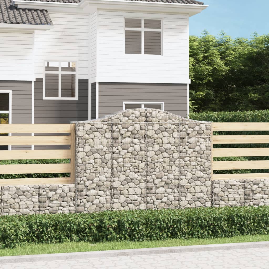 vidaXL Paniers à gabions arqués 8 pcs 200x50x160/180 cm Fer galvanisé
