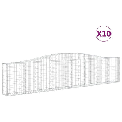 vidaXL Paniers à gabions arqués 10 pcs 400x30x80/100 cm Fer galvanisé
