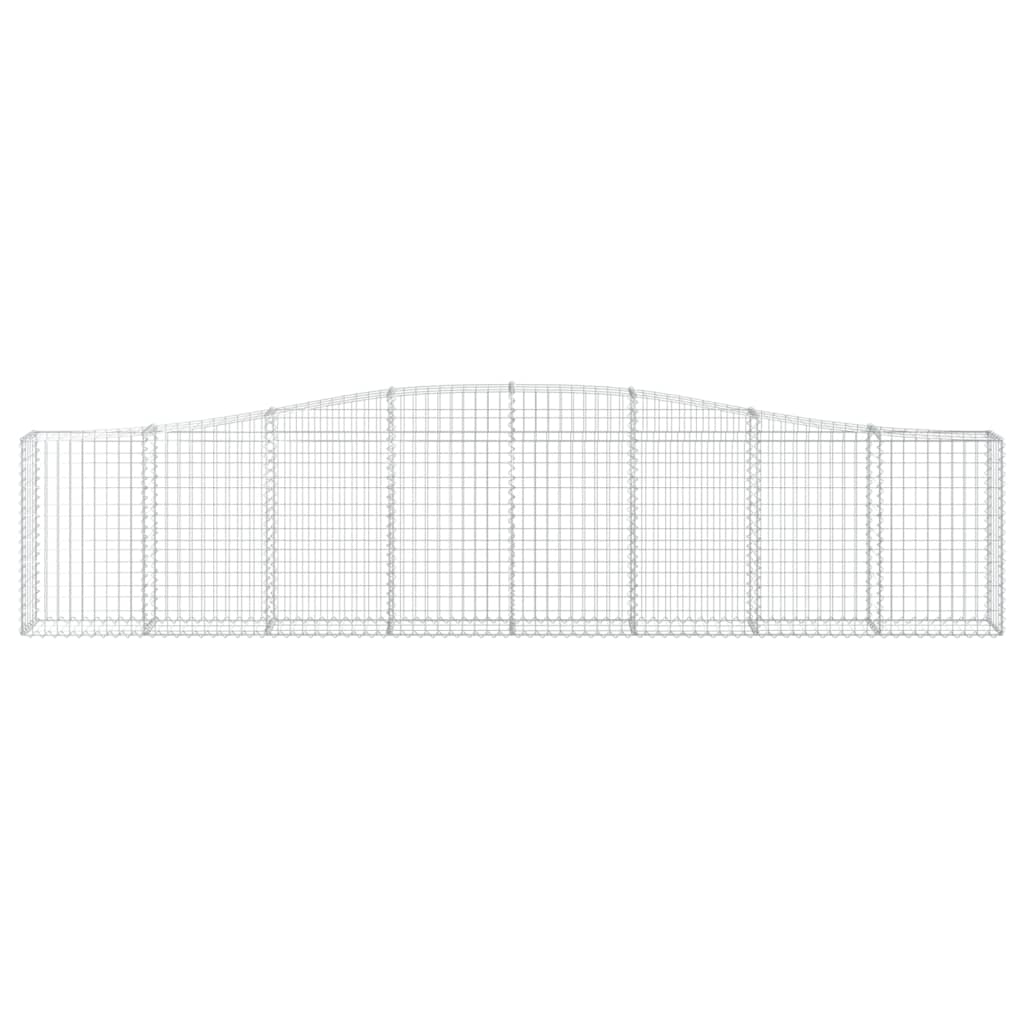 vidaXL Paniers à gabions arqués 10 pcs 400x30x80/100 cm Fer galvanisé
