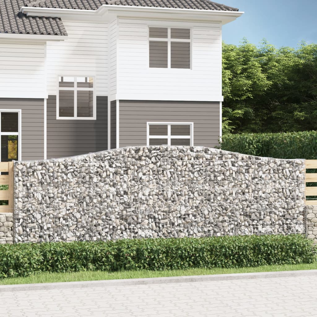 vidaXL Paniers à gabions arqués 9 pcs 400x30x140/160 cm Fer galvanisé