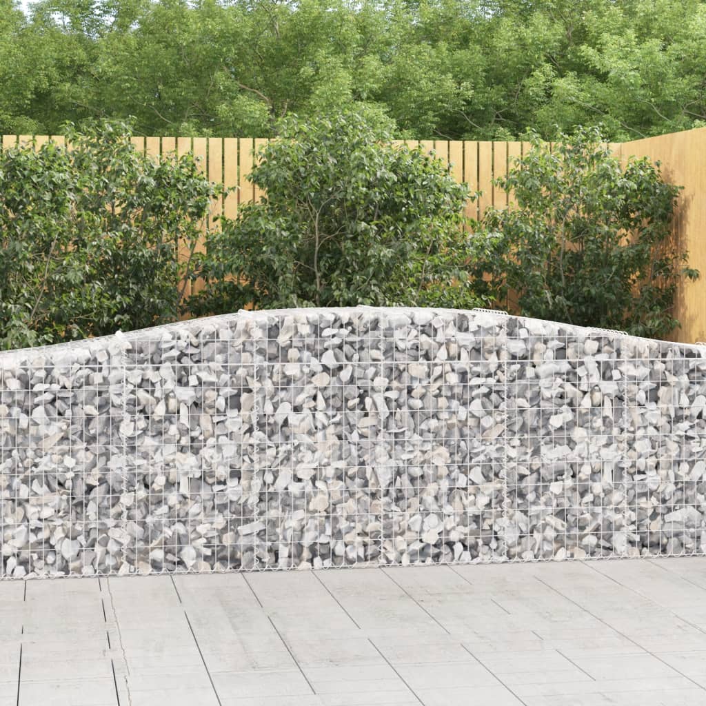 vidaXL Paniers à gabions arqués 9 pcs 400x50x80/100 cm Fer galvanisé