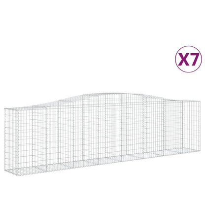 vidaXL Paniers à gabions arqués 7 pcs 400x50x100/120 cm Fer galvanisé
