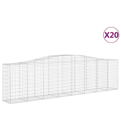 vidaXL Paniers à gabions arqués 20 pcs 400x50x100/120 cm Fer galvanisé