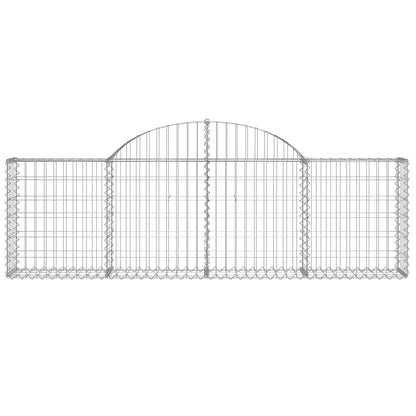vidaXL Paniers à gabions arqués 18 pcs 200x30x60/80 cm Fer galvanisé