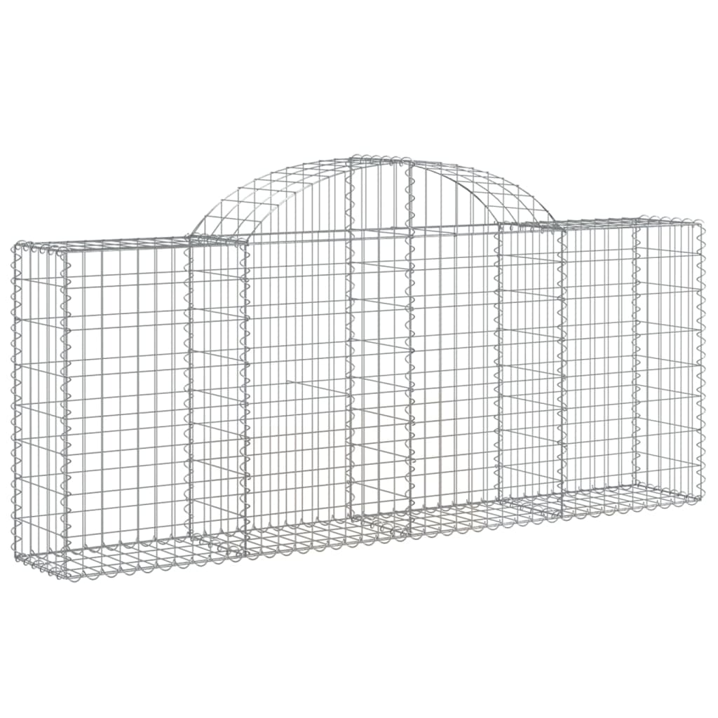 vidaXL Paniers à gabions arqués 11 pcs 200x30x80/100 cm Fer galvanisé
