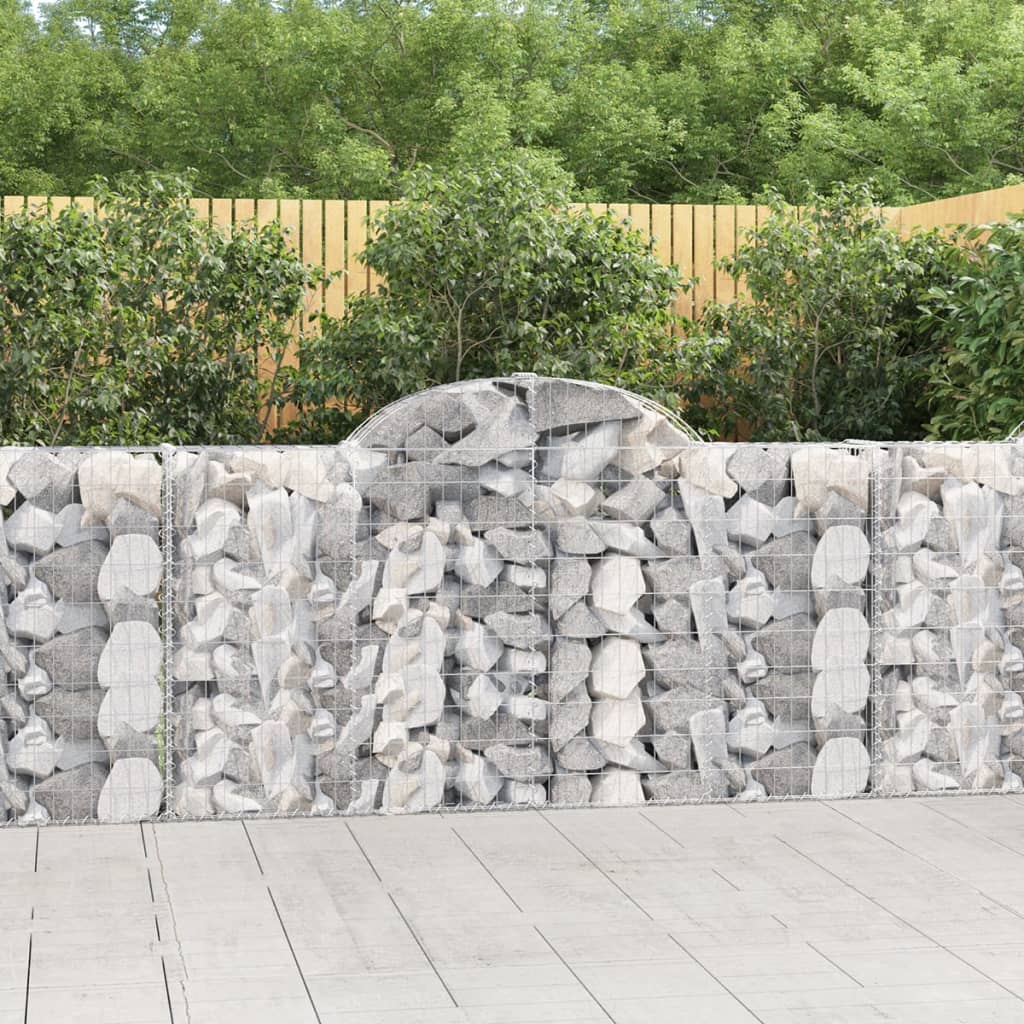 vidaXL Paniers à gabions arqués 12 pcs 200x30x100/120 cm Fer galvanisé