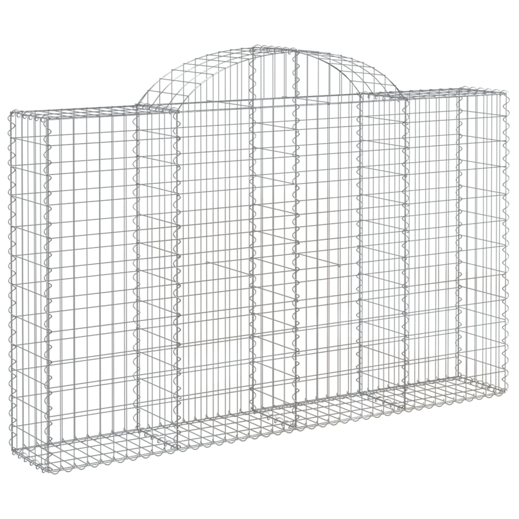 vidaXL Paniers à gabions arqués 3 pcs 200x30x120/140 cm Fer galvanisé