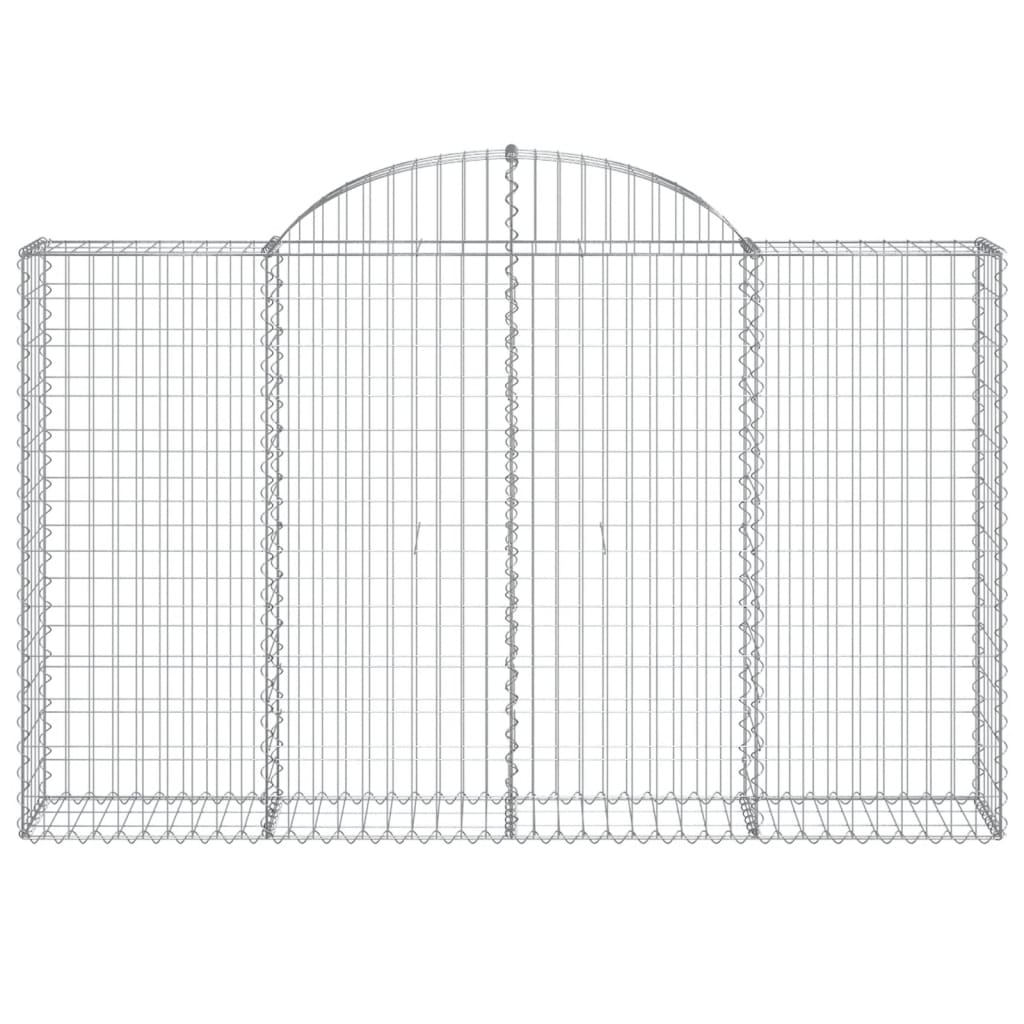 vidaXL Paniers à gabions arqués 3 pcs 200x30x120/140 cm Fer galvanisé