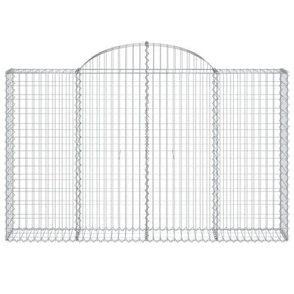 vidaXL Paniers à gabions arqués 3 pcs 200x30x120/140 cm Fer galvanisé