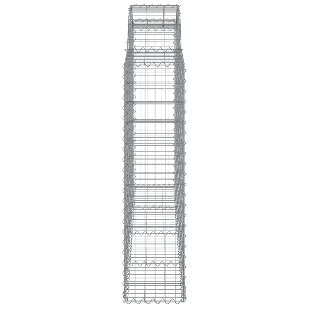 vidaXL Paniers à gabions arqués 3 pcs 200x30x120/140 cm Fer galvanisé