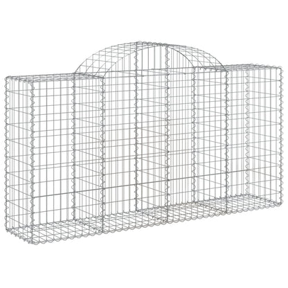 vidaXL Paniers à gabions arqués 2 pcs 200x50x100/120 cm fer galvanisé