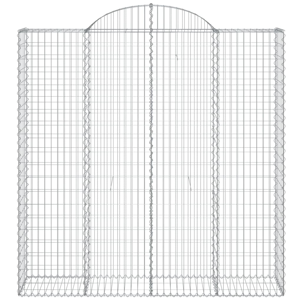 vidaXL Paniers à gabions arqués 2 pcs 200x50x200/220 cm Fer galvanisé
