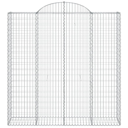 vidaXL Paniers à gabions arqués 2 pcs 200x50x200/220 cm Fer galvanisé