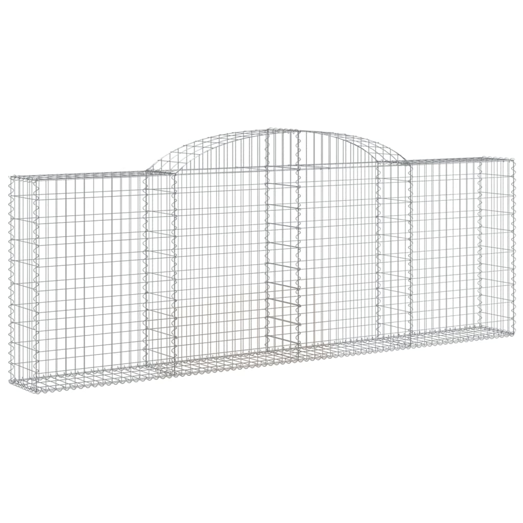 vidaXL Paniers à gabions arqués 3 pcs 300x30x100/120 cm fer galvanisé
