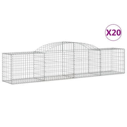 vidaXL Paniers à gabions arqués 20 pcs 300x50x60/80 cm fer galvanisé