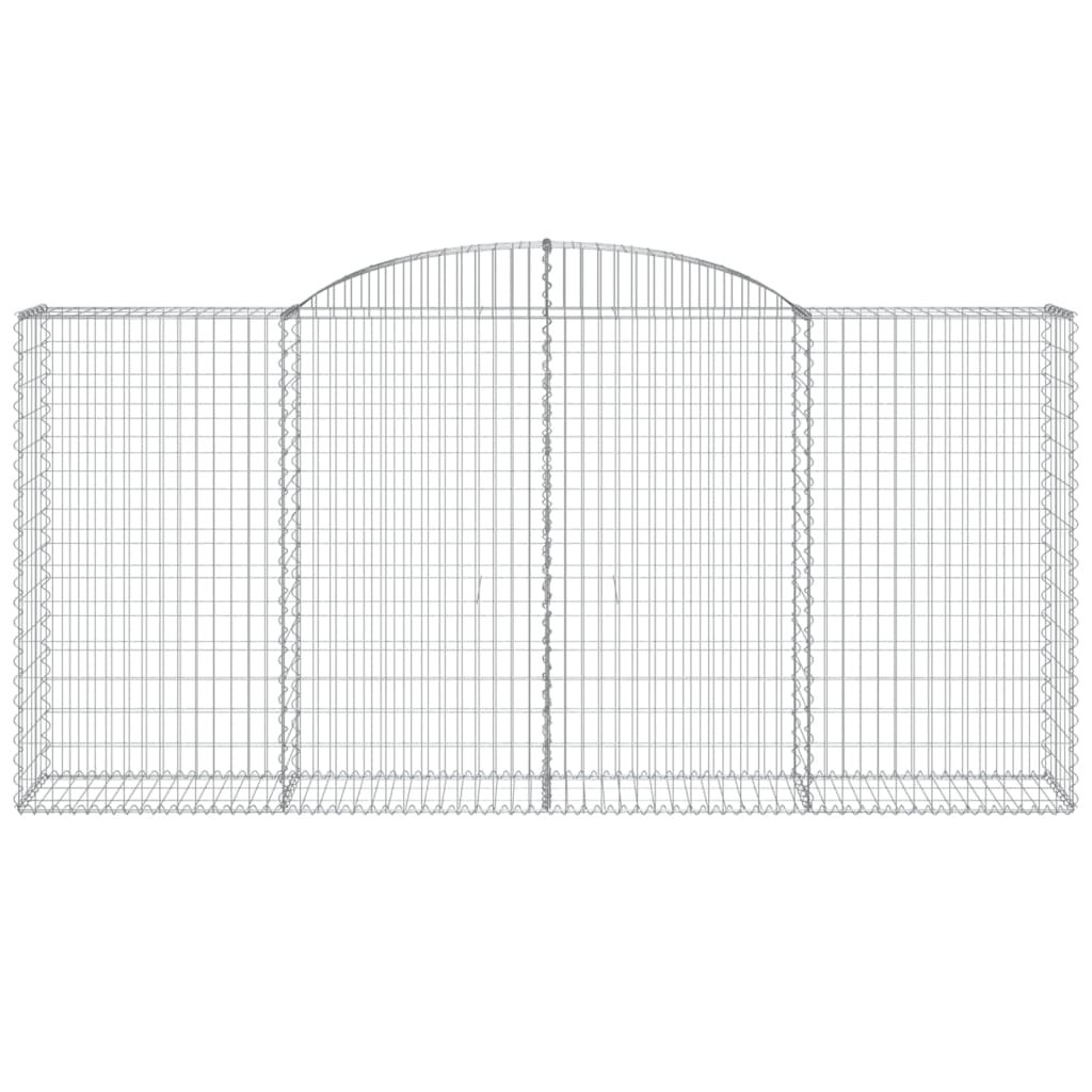 vidaXL Paniers à gabions arqués 4 pcs 300x50x140/160 cm fer galvanisé