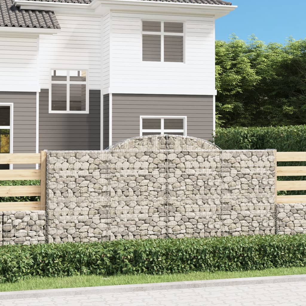vidaXL Paniers à gabions arqués 13 pcs 300x50x140/160 cm fer galvanisé