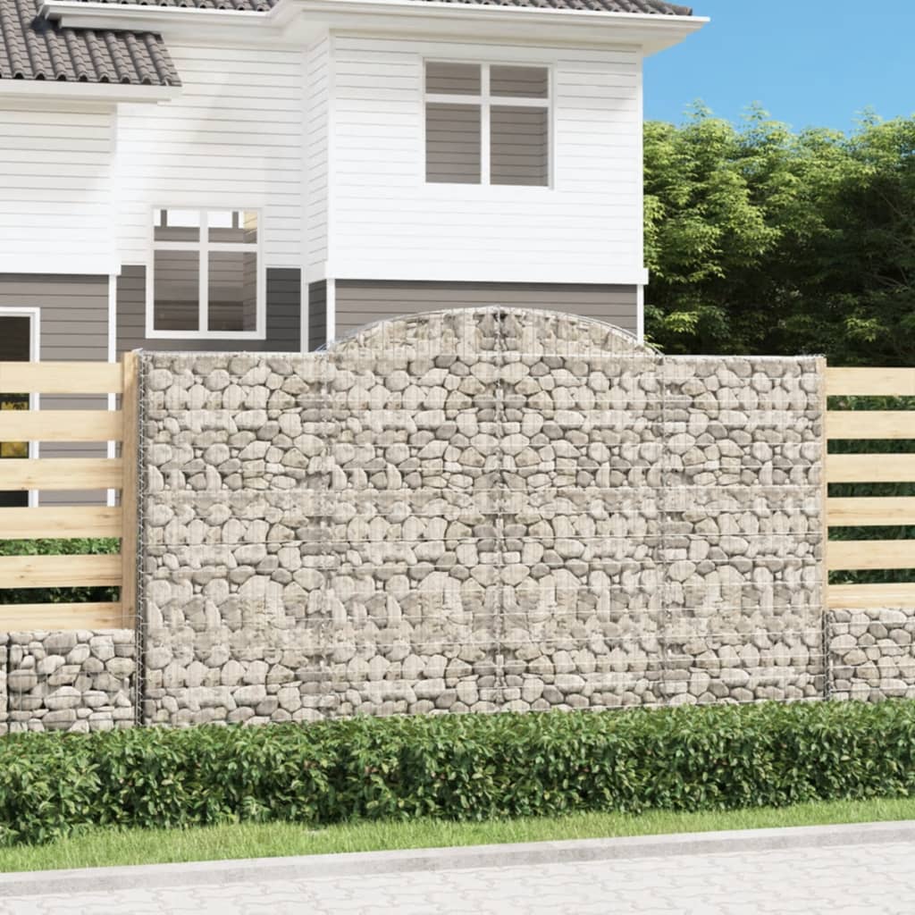 vidaXL Paniers à gabions arqués 5 pcs 300x50x180/200 cm fer galvanisé