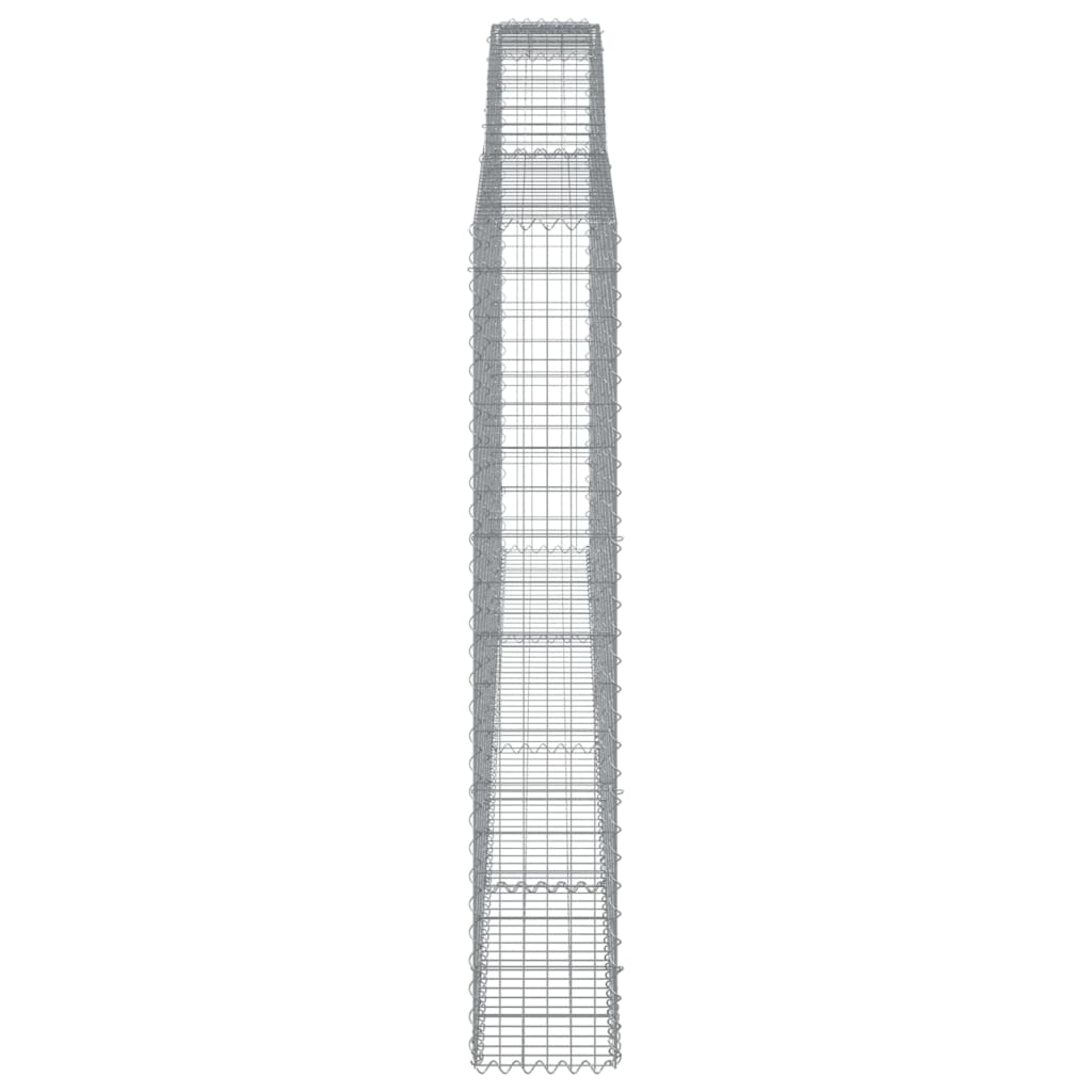 vidaXL Paniers à gabions arqués 8 pcs 400x30x180/200 cm Fer galvanisé