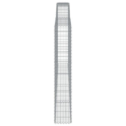 vidaXL Paniers à gabions arqués 8 pcs 400x30x180/200 cm Fer galvanisé