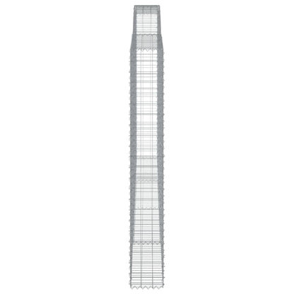 vidaXL Paniers à gabions arqués 8 pcs 400x30x220/240 cm Fer galvanisé