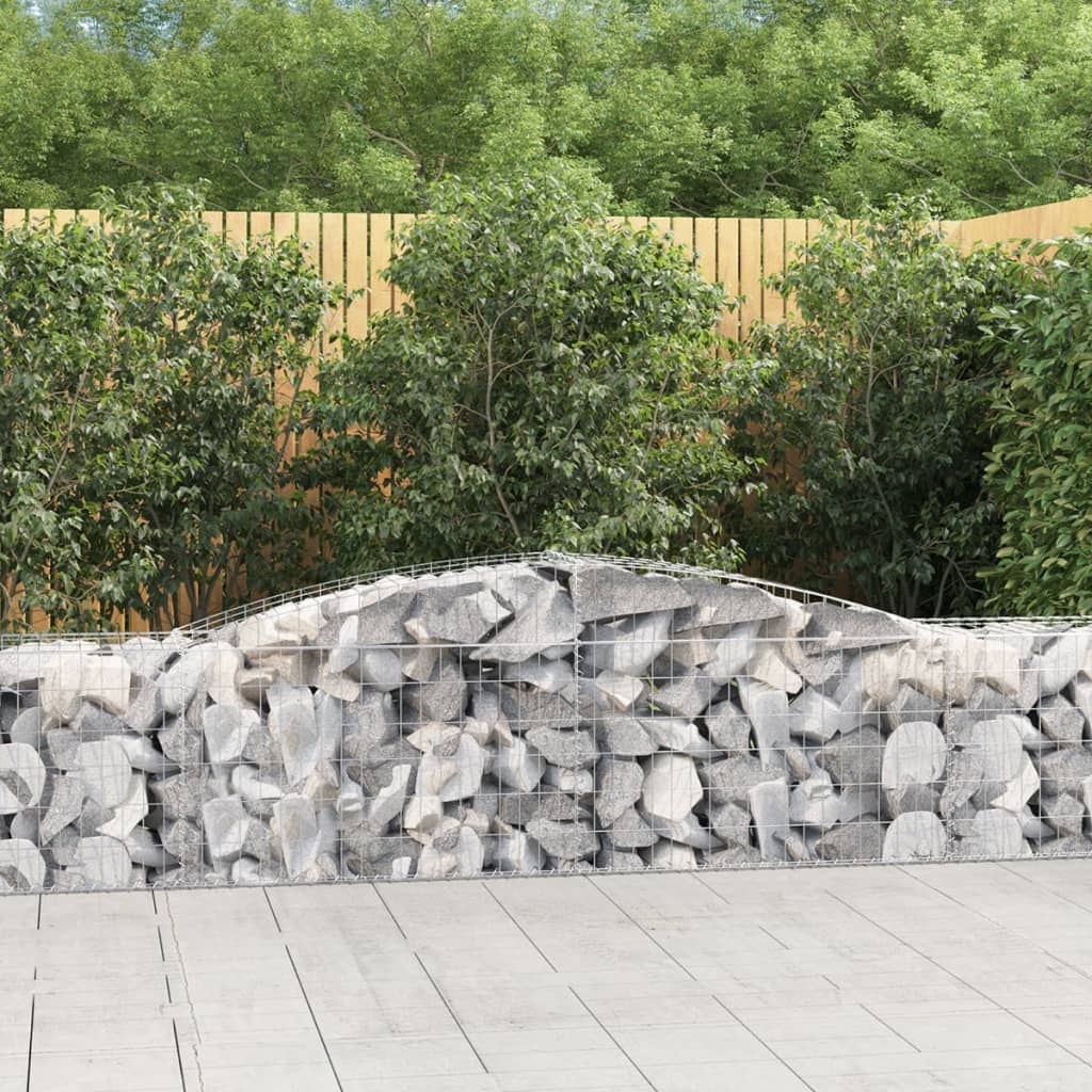 vidaXL Paniers à gabions arqués 15 pcs 400x50x60/80 cm Fer galvanisé