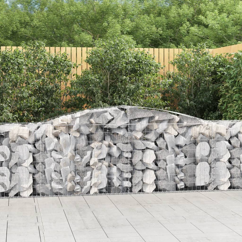 vidaXL Paniers à gabions arqués 5 pcs 400x50x80/100 cm Fer galvanisé