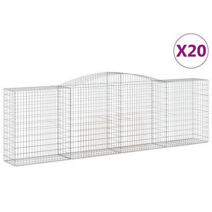 vidaXL Paniers à gabions arqués 20 pcs 400x50x120/140 cm Fer galvanisé