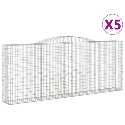 vidaXL Paniers à gabions arqués 5 pcs 400x50x160/180 cm fer galvanisé