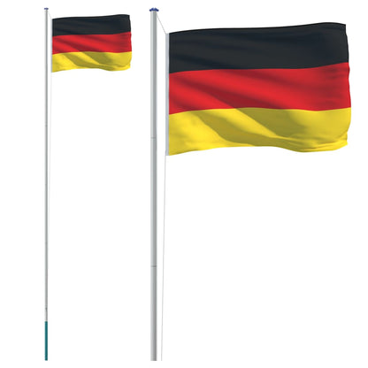 vidaXL Drapeau de l'Allemagne et mât 6,23 m Aluminium