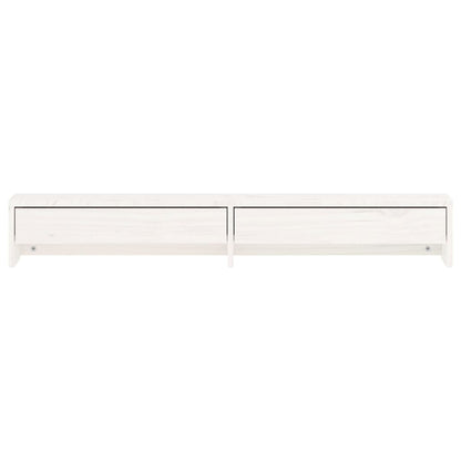 vidaXL Support de moniteur Blanc 100x27x15 cm Bois de pin solide