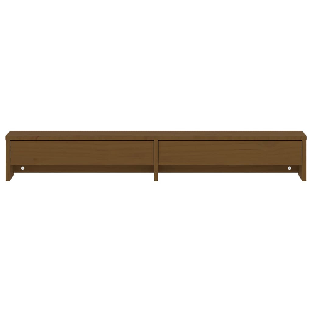 vidaXL Support de moniteur Marron miel 100x27x15 cm Bois de pin solide