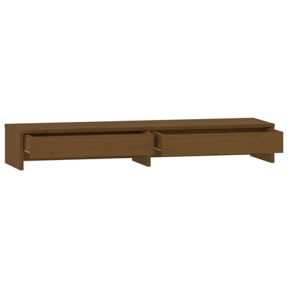 vidaXL Support de moniteur Marron miel 100x27x15 cm Bois de pin solide