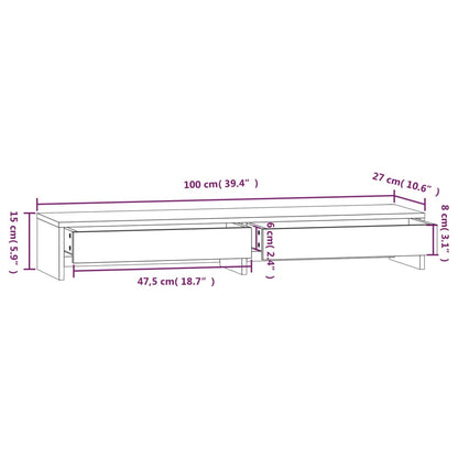 vidaXL Support de moniteur Marron miel 100x27x15 cm Bois de pin solide