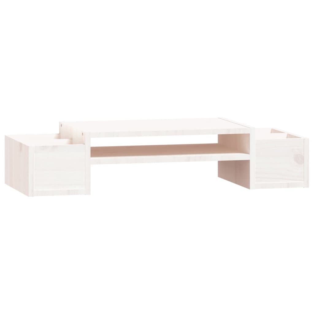 vidaXL Support de moniteur Blanc 70x27,5x15 cm Bois de pin solide