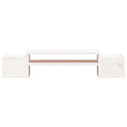vidaXL Support de moniteur Blanc 70x27,5x15 cm Bois de pin solide