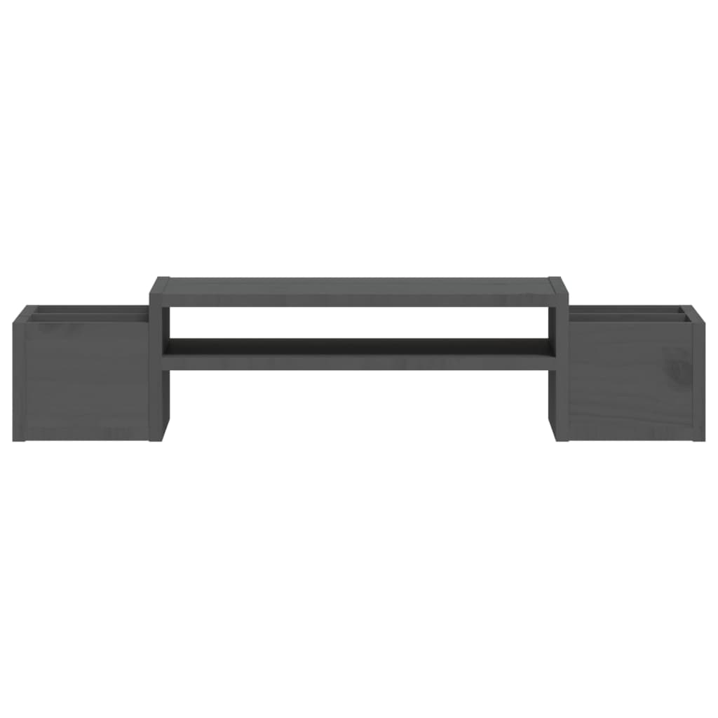 vidaXL Support de moniteur Gris 70x27,5x15 cm Bois de pin solide