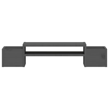 vidaXL Support de moniteur Gris 70x27,5x15 cm Bois de pin solide