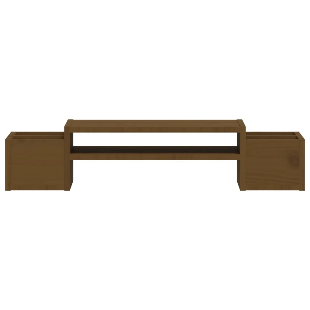 vidaXL Support de moniteur Marron miel 70x27,5x15cm Bois de pin solide