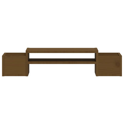 vidaXL Support de moniteur Marron miel 70x27,5x15cm Bois de pin solide