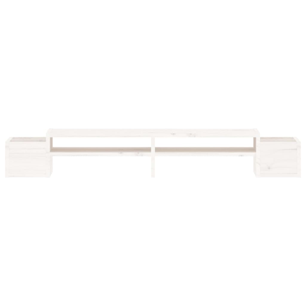vidaXL Support de moniteur Blanc 100x27,5x15 cm Bois de pin solide