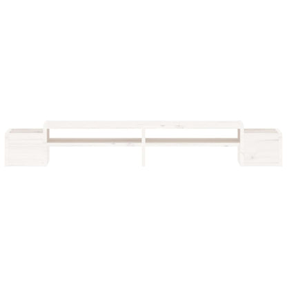 vidaXL Support de moniteur Blanc 100x27,5x15 cm Bois de pin solide