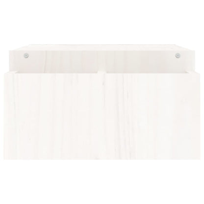 vidaXL Support de moniteur Blanc 100x27,5x15 cm Bois de pin solide