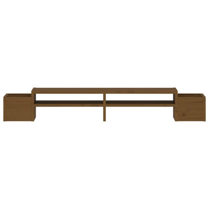 vidaXL Support de moniteur Marron miel 100x27,5x15 cm Bois pin solide