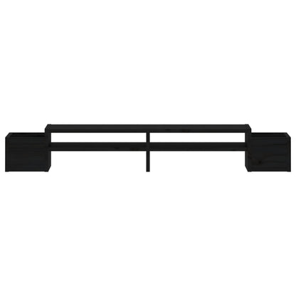vidaXL Support de moniteur Noir 100x27,5x15 cm Bois de pin solide