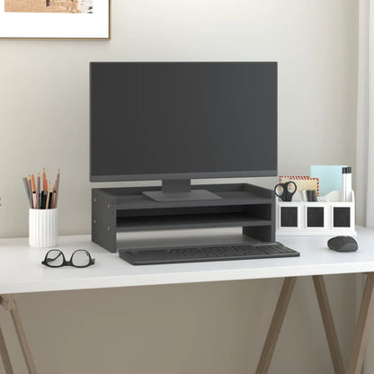 vidaXL Support de moniteur Gris 50x24x16 cm Bois de pin solide