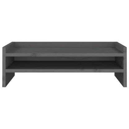 vidaXL Support de moniteur Gris 50x24x16 cm Bois de pin solide